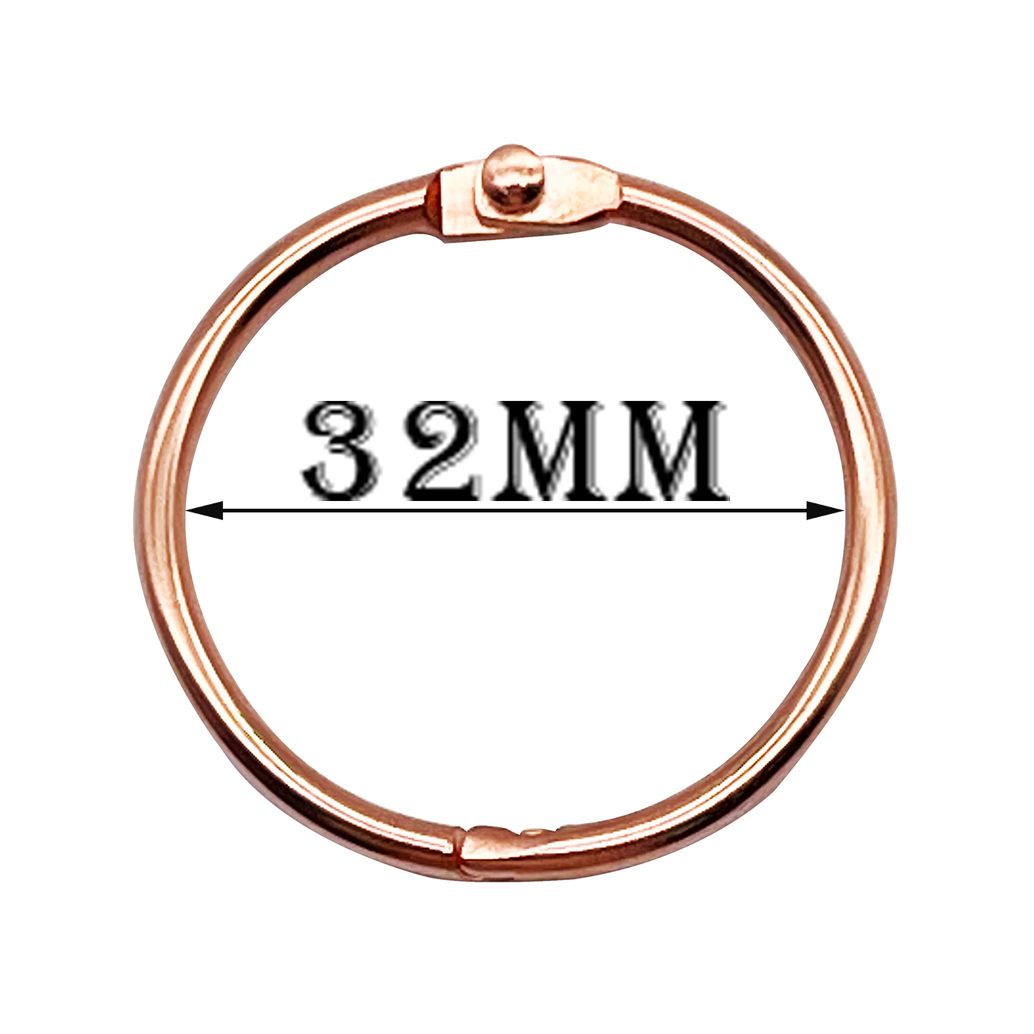32mm fashion custom logo rose gold book binder rings low price fancy durable stainless steel metal loose leaf book key rings